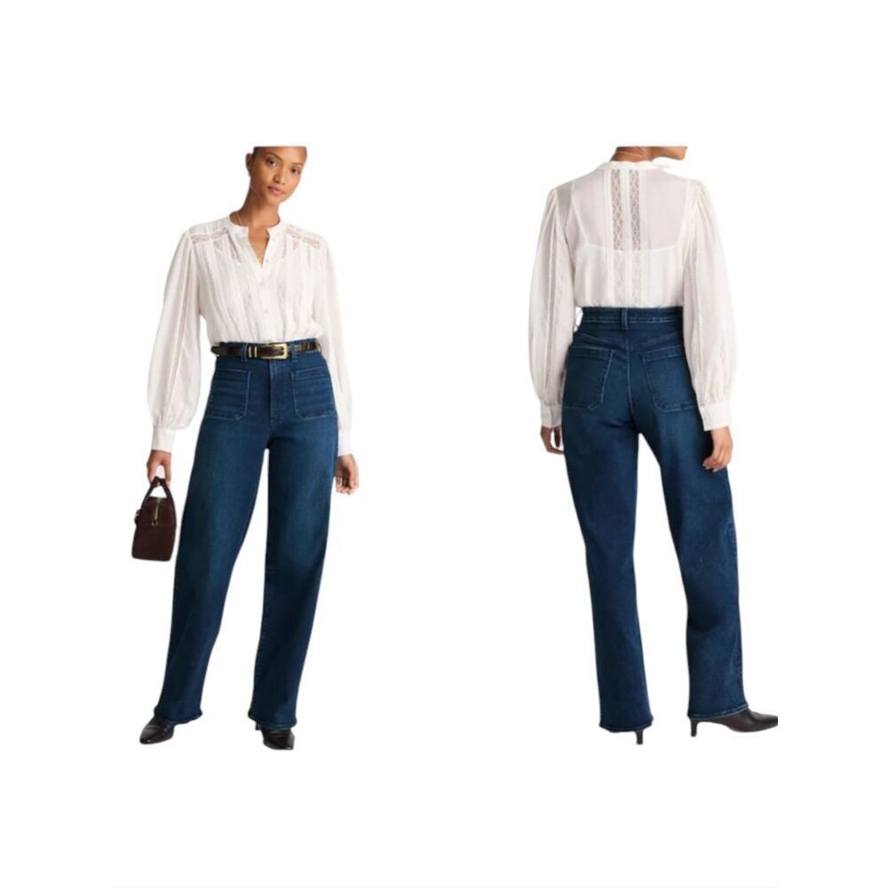 NWT Madewell Curvy Emmett Wide-Leg Jeans Dark Blue Size 26